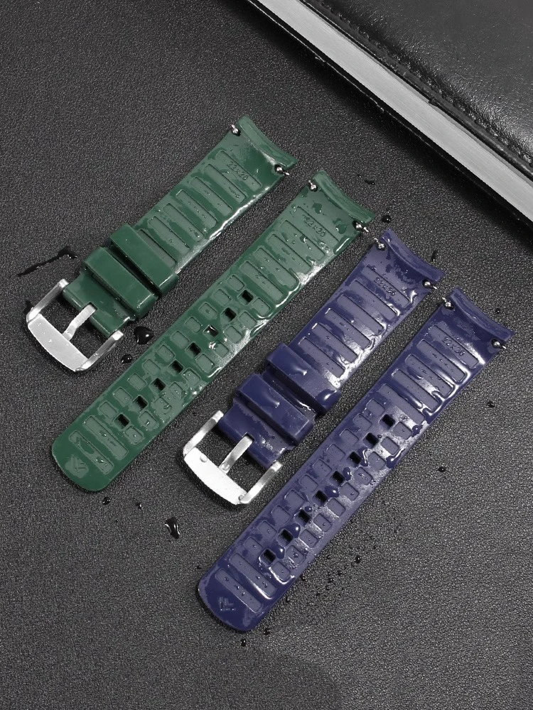 Enhanced Waterproof Rubber Watch Strap 22mm with Curved Interface - Premium Silicone Watchband Accessories