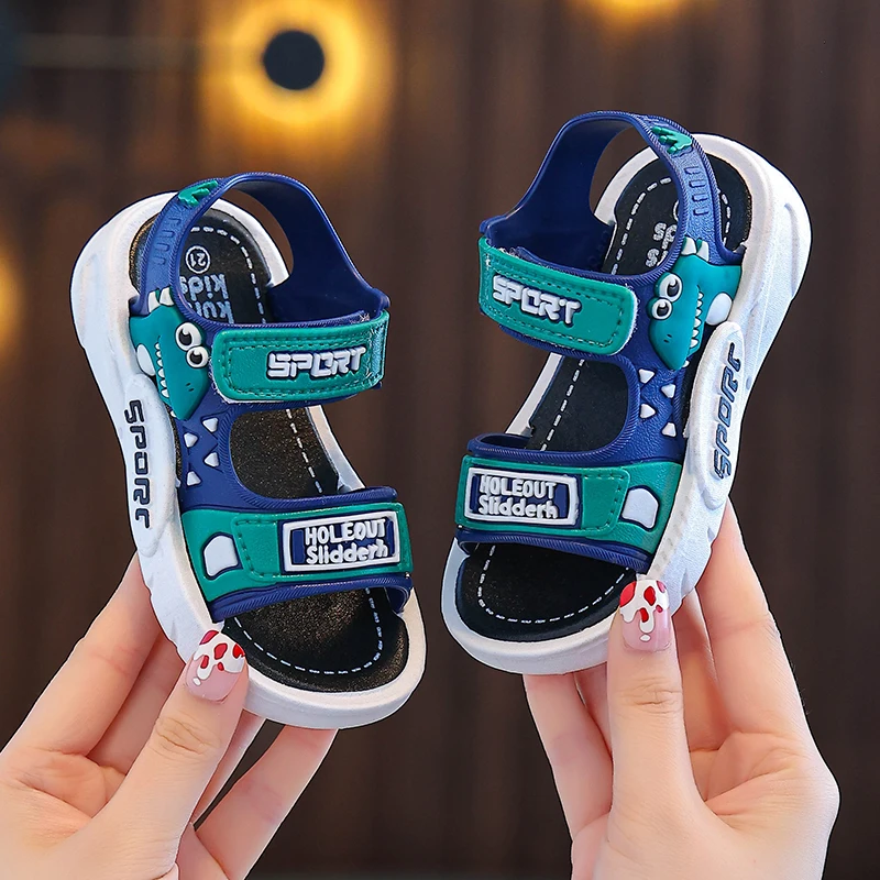 Trendy Cute Cartoon Open Toe Sandals For Boys Breathable Lightweight Wear-resistant For All Seasons kids shoes,children sandals,kids sandals,beach shoes