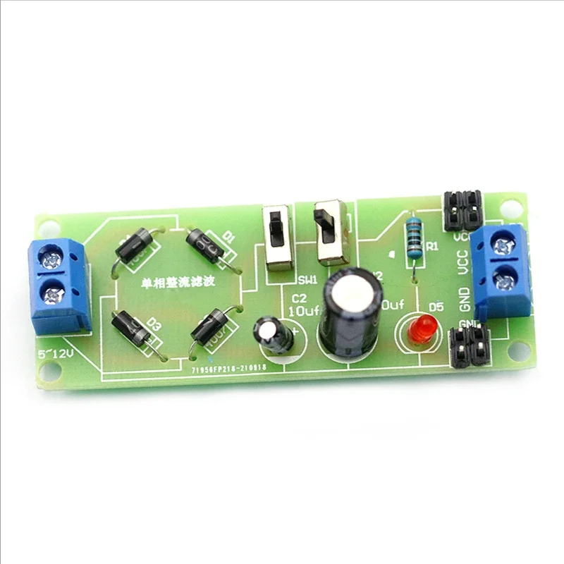 Kit fai da te elettronico con circuito di rettifica e filtraggio monofase, insegnamento e formazione elettronica, produzione di pezzi di ricambio - immagine 2