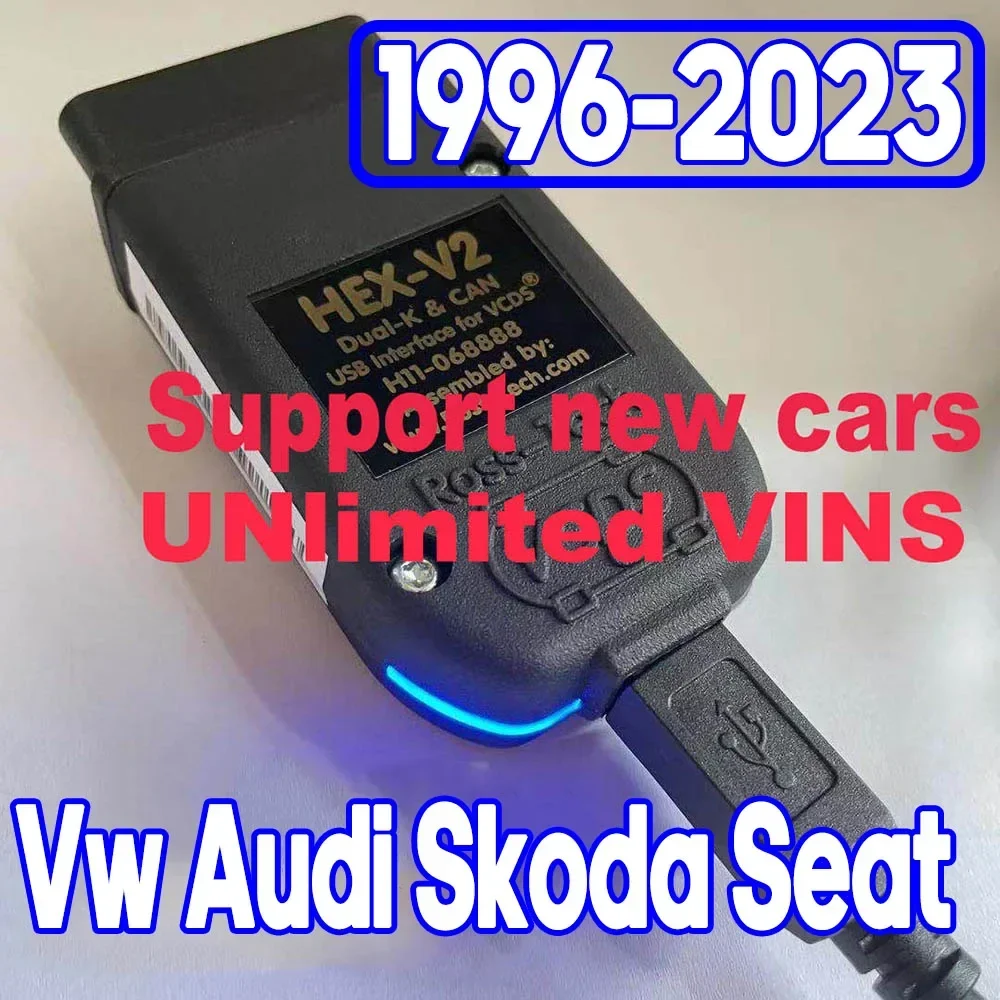 Diagnostic Tool Multilingual Upgrade 23.3 VAG COM HEX V2 VAGCOM USB Interface FOR VW AUDI Skoda Seat Autocom Unlimited VINs Diagnostic VCDS