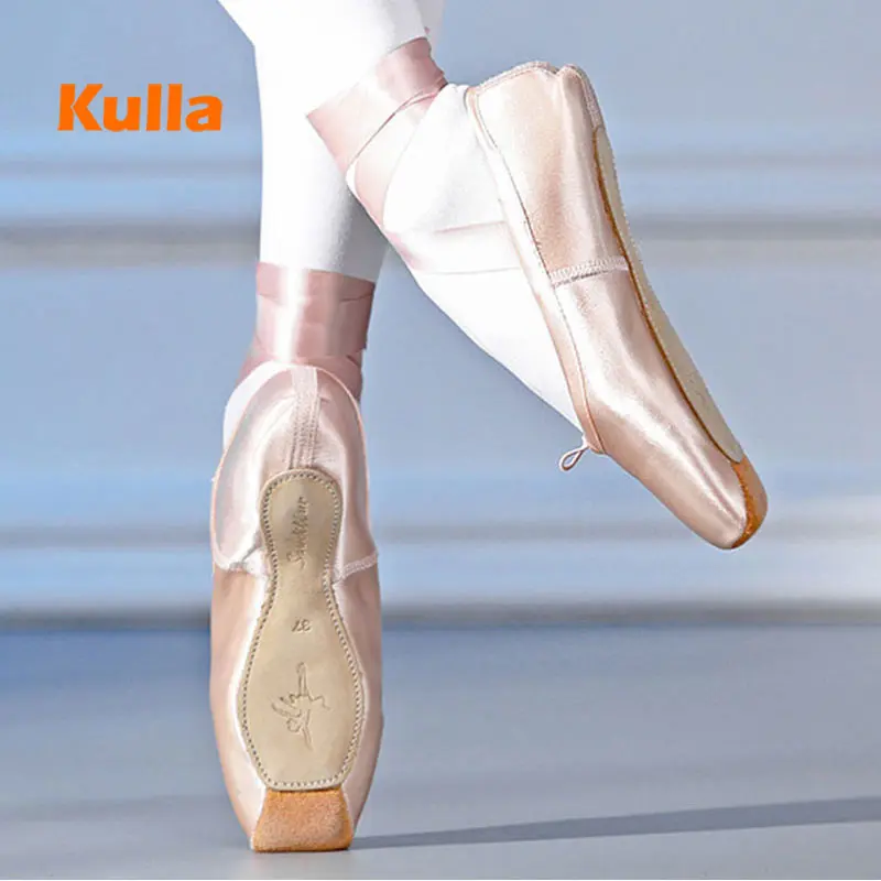 

Satin Pink Ballet Shoes Women Pointe Dance Shoes Professional Soft Ribbons Girls Ballerina Ladies Dancing Sneakers Size 28-43