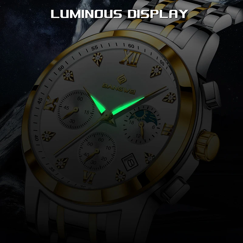 BANGWEI Ladies Watches LIGE Top Brand Luxury Diamond Watch For Women Fashion Waterproof Quartz Chronograph Clock Women's Gift