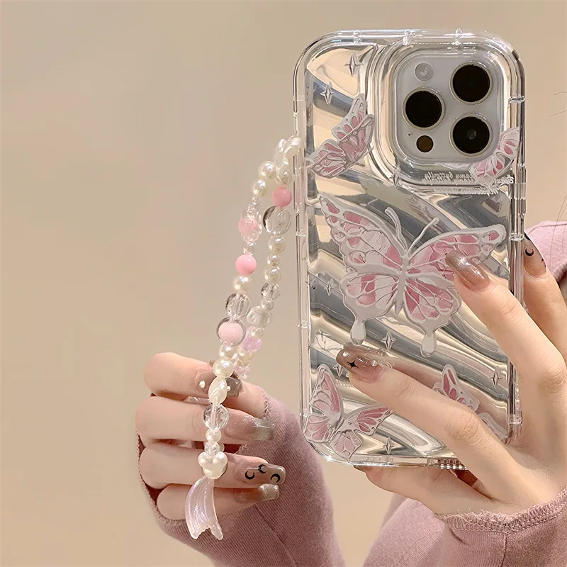 Butterfly Phone Case For iPhone 11 13 16 Pro Max 14 15 12 XR X XS 7 8 Plus SE 16promax 15promax Soft TPU Transparent Cover Funda