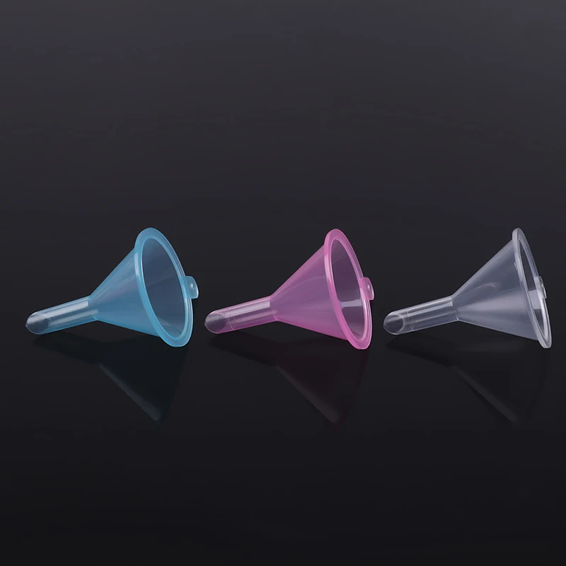 소형 플라스틱 깔때기, 소형 액체 에센셜 오일 향수 충전 디펜서, 빈 병 포장 도구, 작은 입 깔때기, 로트당 20 개