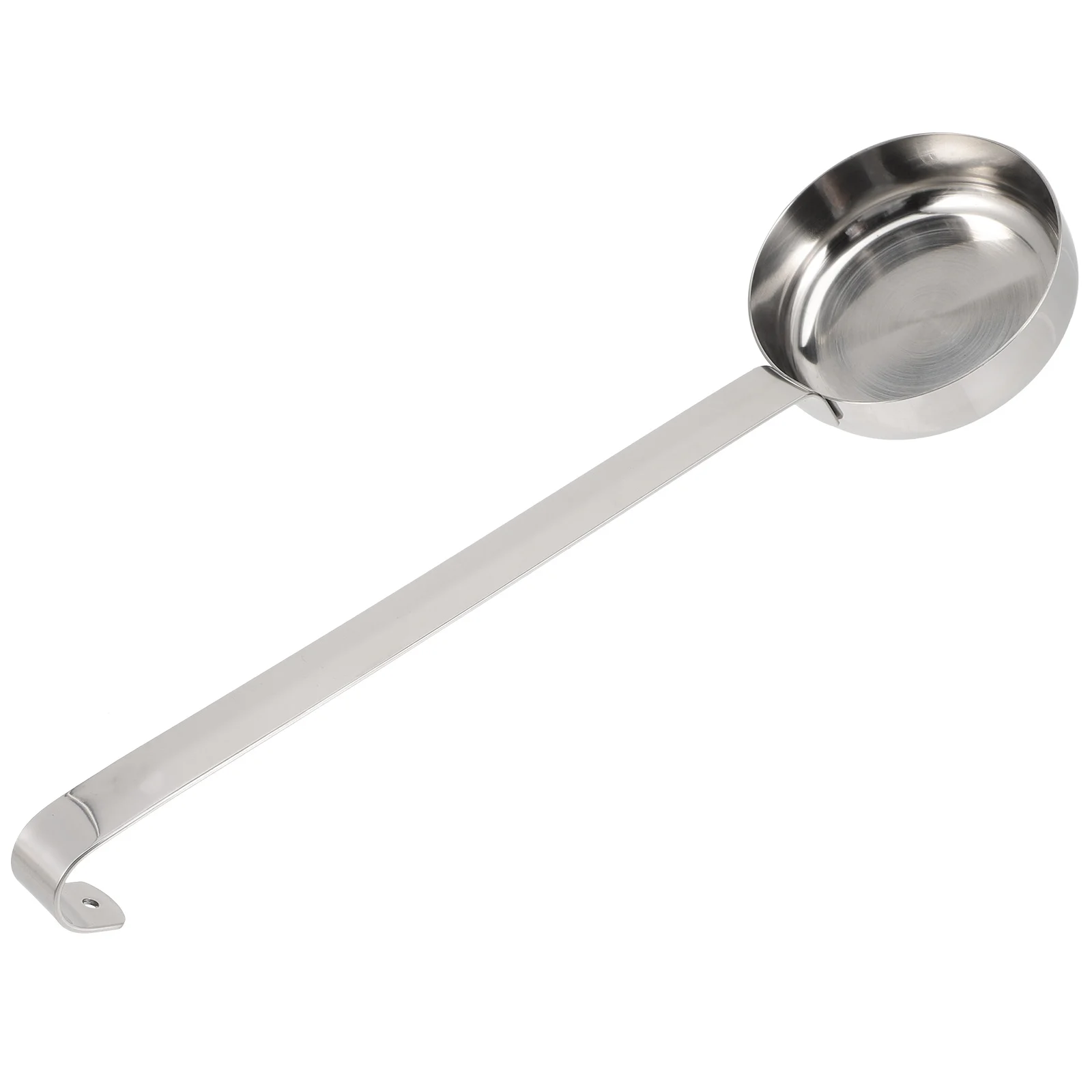 Cuchara medidora de acero inoxidable para Pizza y salsa, cucharón para servir sopa, herramientas de cocina de fondo plano