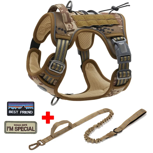 Tactical Dog Harness & Leash Set for Small Large Dogs No Pull Adjustable  Reflective K9 Working Training Vest - AliExpress
