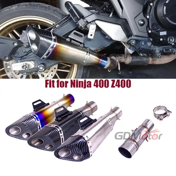 Slip on For kawasaki Ninja 400 Z400 2018 2019 Motorcycle Exhaust Modified Muffler Escape moto With Middle Link Pipe