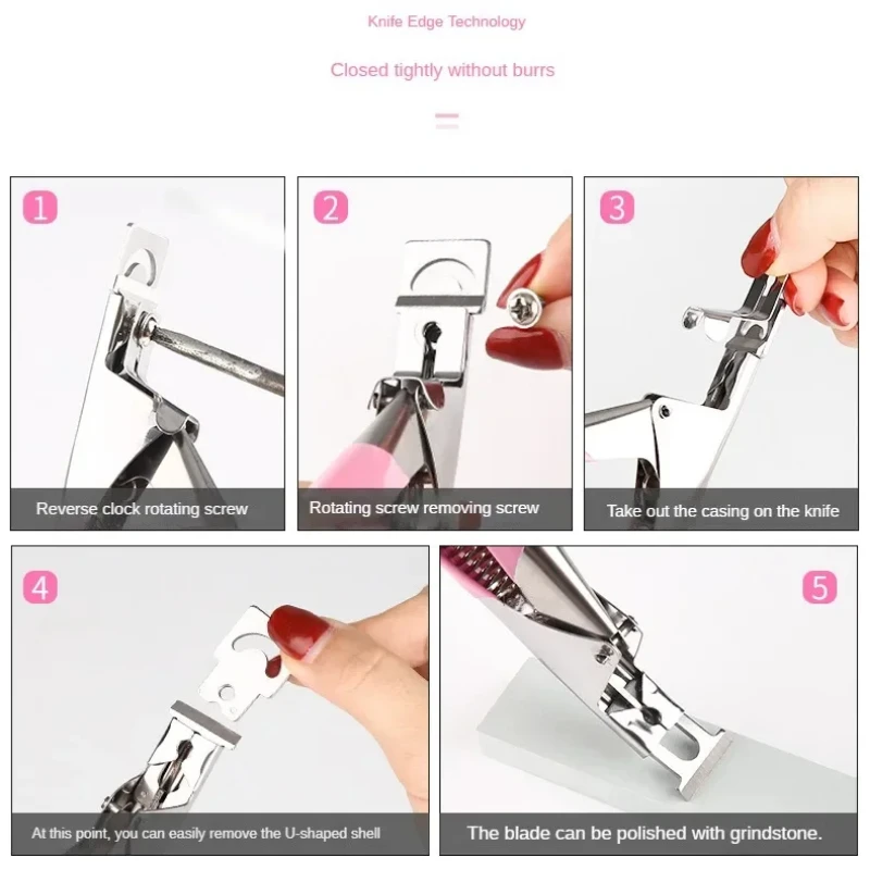 Fake Nail Cutter Type U Word False Tips Professional Nail Clippers Straight Edge Cutters Manicure Pliers Guillotine Capsule