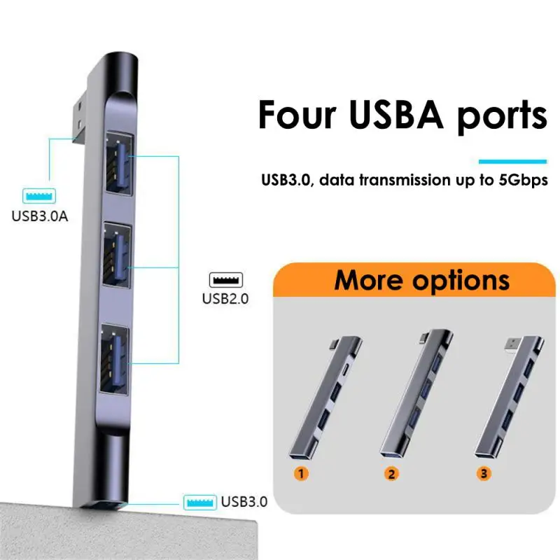 PD 고속 USB-C USB 허브, USB 3.0 사용, 5Gbps 휴대용 C타입 도킹 스테이션, 컴퓨터 액세서리용 4 in 1 USB 허브