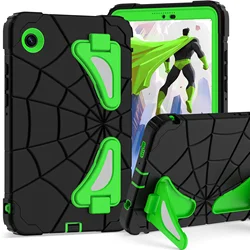 Enhanced Spider Kickstand Tablet Cover with Kids - Safe Design, 8.7 Inch 2023 Edition for Tab A11 8.7inch (BlackGreen)