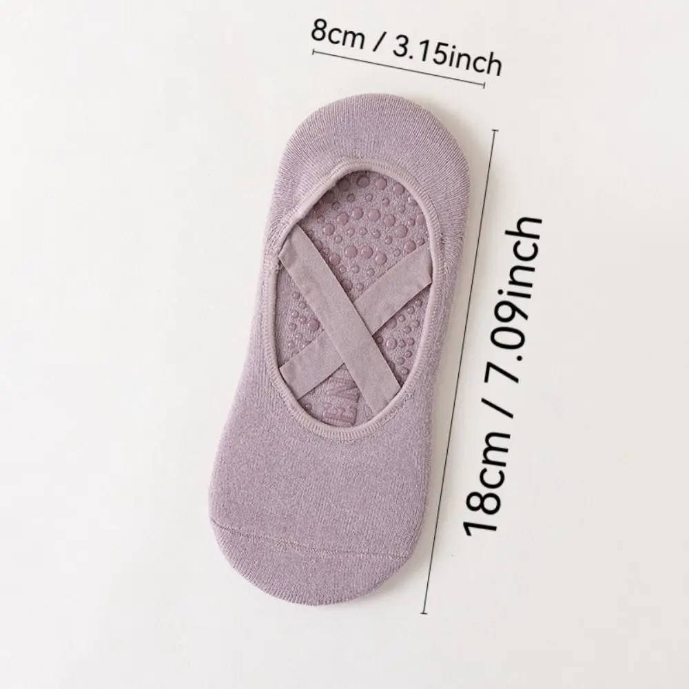 1Pair Soft Breathable Yoga Socks Anti-slip Backless Workout Cotton Socks Solid Color Ballet Pilates Socks Women