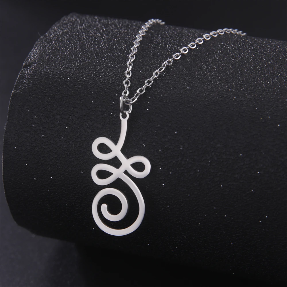Unalome Lotus Blume Anhänger Halskette Edelstahl Gold Farbe Kette Halsketten Für Frauen Mädchen Trendy Buddhismus Amulett Schmuck – Detail 3