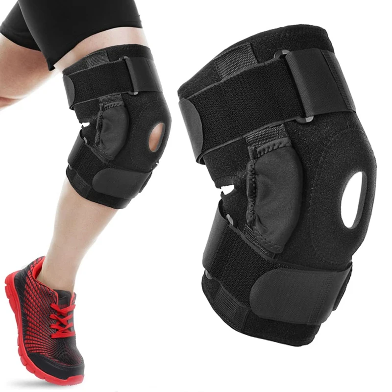 

Neoprene Adjustable Gym Knee Pad for Knee Support Brace Compression Kneepad Joint Arthritis Dual Hinged Open Patella Stabilizer