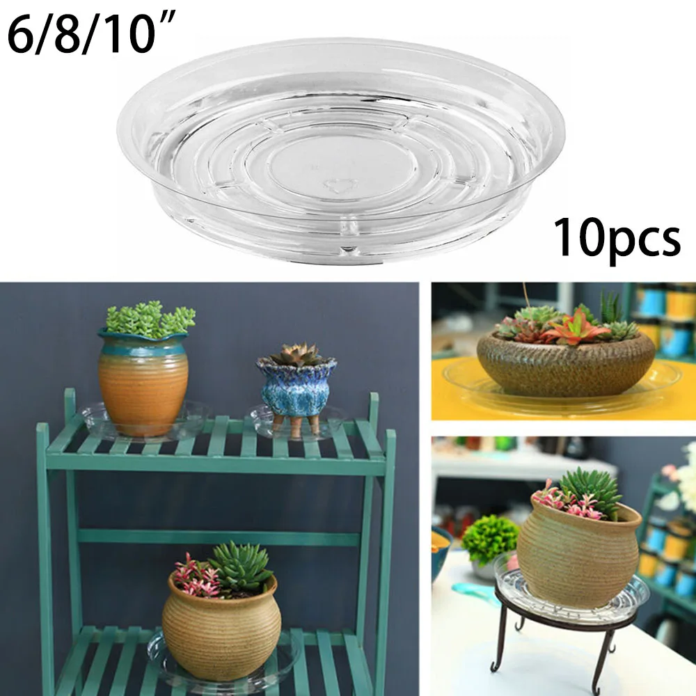 Plastic Plant Saucer 10Pcs 6/8/10 Inch Flower Pot Mat Round Base