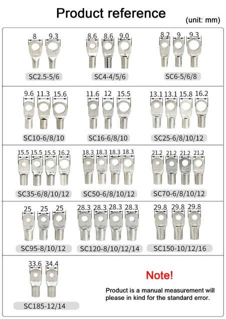 Anello Terminale 5/16 10 Terminali Batteria In Rame 2 AWG - Per - Foto 13