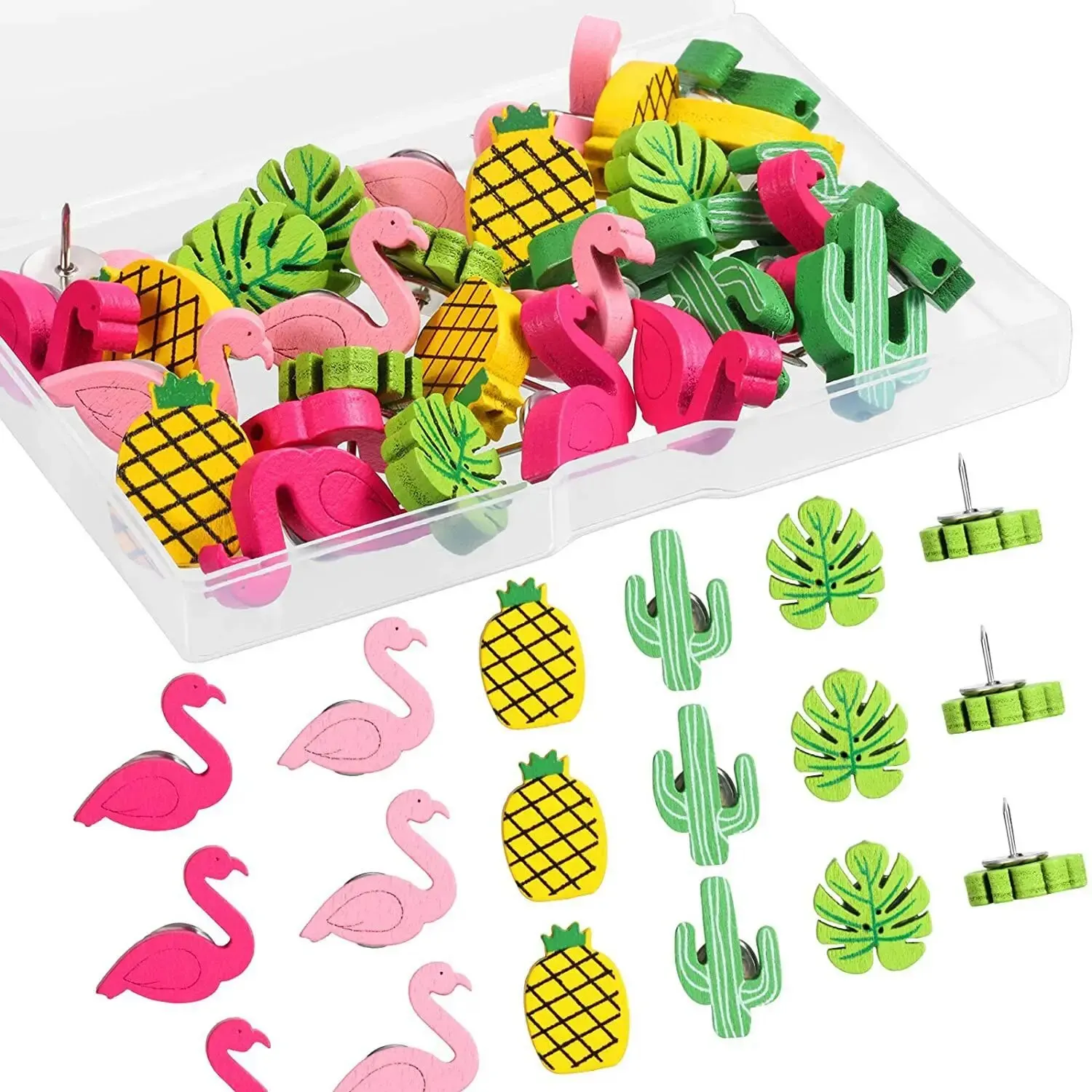 20/30/50pcs Cactus Shaped Thumb Tacks push pins Decorative Drawing Pins Office Supplies Push Pins Wooden For Cork Boards Photo Wall Nail