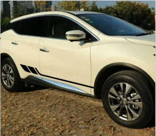 

For Car Stickers Racing Stripes 78" for MURANO Vinyl Lower Door Decals ZC1203 Black