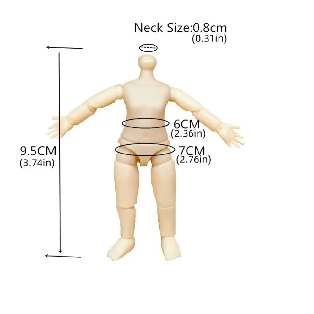 DIY 9.5cm 높이 구체 관절 피규어 바디 누드 장난감 다관절 드레스업 관절 누드 인형 4인치