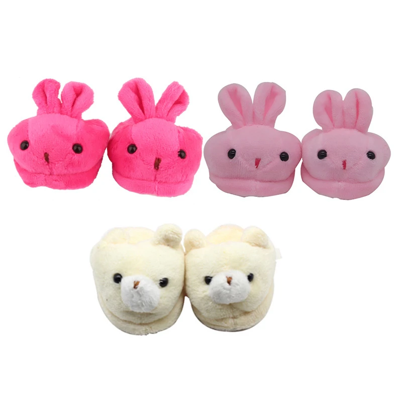 43 Cm Doll Clothes Shoes Lovly Rabbit Fuzzy Slipper Hole Shoes Fit 18 Inch American Baby New Born Doll Accessories Gift for Girl 6