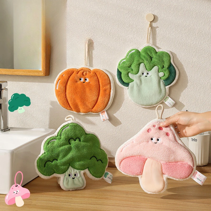 Coral Fleece Hand Towel Cute Cartoon Plush Lanyard Multi-functional Absorbent Towels Wipe Handkerchief Rag Cleaning Cloth 1