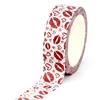1PC. 10M Deco Cute Red Lips and Hearts  Washi Tape for Scrapbooking Journaling Adhesive Masking Tape Stationery 3