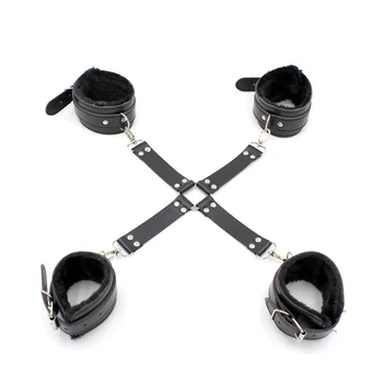 SM Sex Bondage Belt PU Leather Sexual Toys For Couples Female Cross Hand And Foot Bondages Hot Sale Couple Man Sexy Erotic Games 6