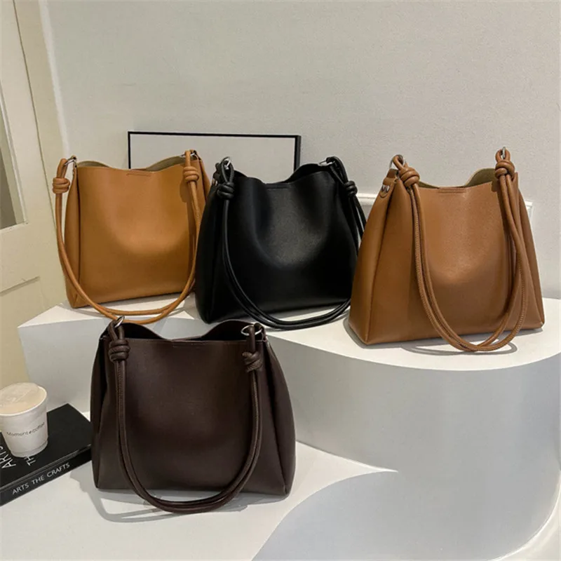 Fashionable High Quality Texture Crossbody Bag, Synthetic Leather Bucket Tote Bag, Single Shoulder Bag for Commuting Women's Bag