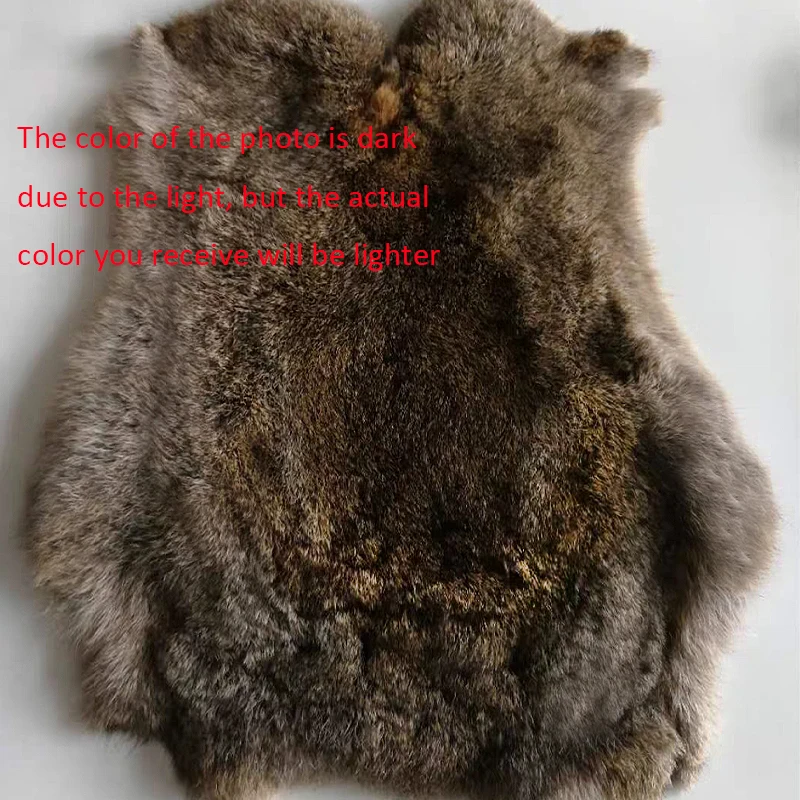ウサギの皮，本物の髪，自然なウサギの皮，DIY，家の装飾用　4枚セット 天然ウサギの皮本物のウサギの毛レックスウサギの皮全体ふわふわウサギ
