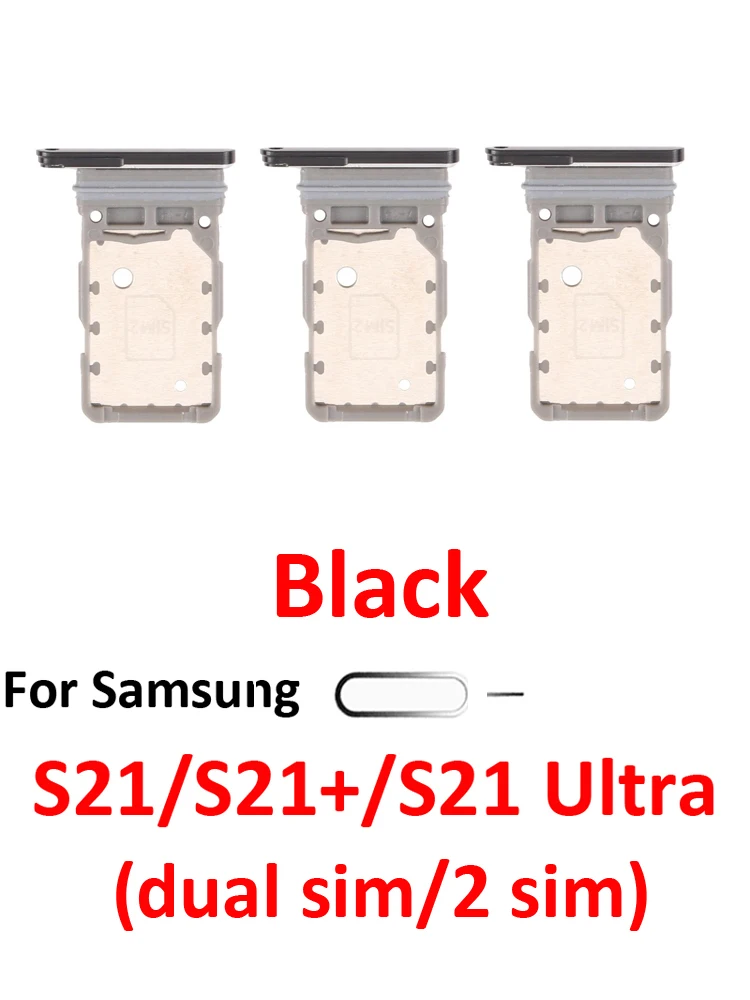 Samsung Galaxy S21 Series SIM Card Tray Holder - Black/Silver