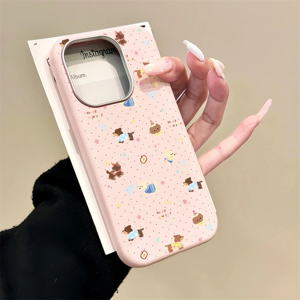 Cream Polka Dot Dachshund Dog Soft TPU Case