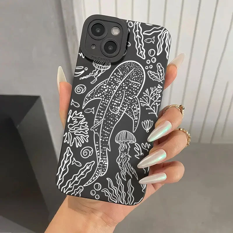 Black Eyed Shark Soft Matte Shockproof Phone Case