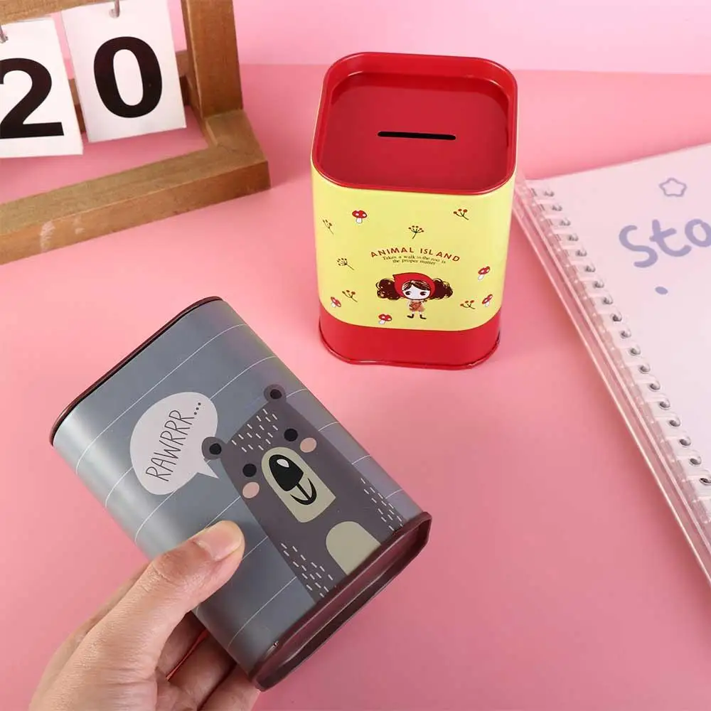 Save Money Lovely High-Capacity Home Decoration Toy Cash Cabinet Tinplate Coin Box Cash Box Metal Piggy Bank Money