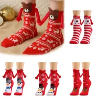 Christmas Cartoon Cute And Funny Solid Color Breathable Personalized Socks Merry Christmas 2024 Festival socks New Year 2024