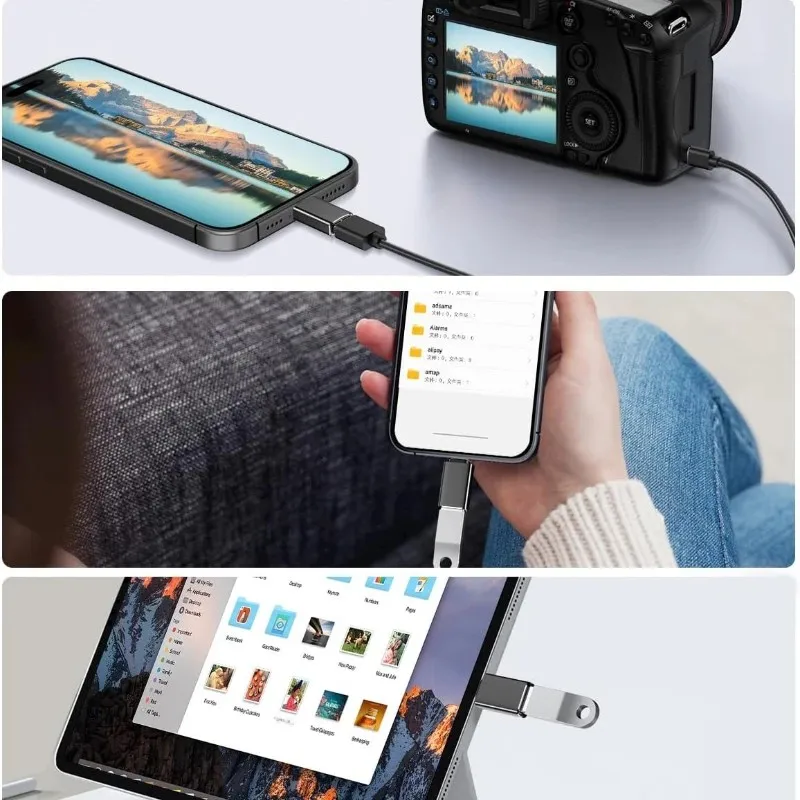 4팩 USB C-USB 3.0 여성형 OTG 어댑터, 아이폰 17/16, 하드 디스크, 프린터, 카메라, 노트북용 타입-C 썬더볼트 4 컨버터