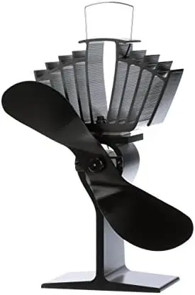 

812AMXBX, Classic Styled, Heat Powered Wood Stove Fan, 175 CFM, Black, Large-Sized, 9"Blade
