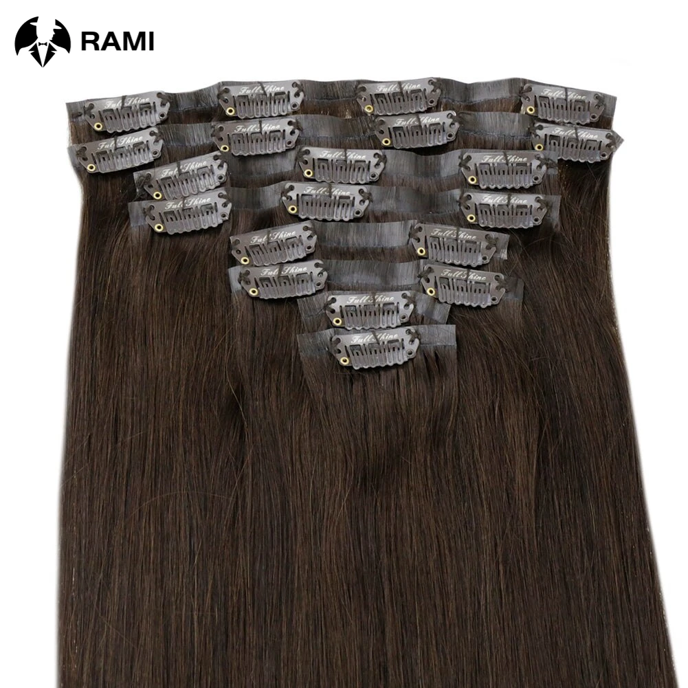 Hair Extensions Clip In PU Hair Extensions For Women 7Pcs Seamless 100% Real Human Extension 26 Inch Natural Straight
