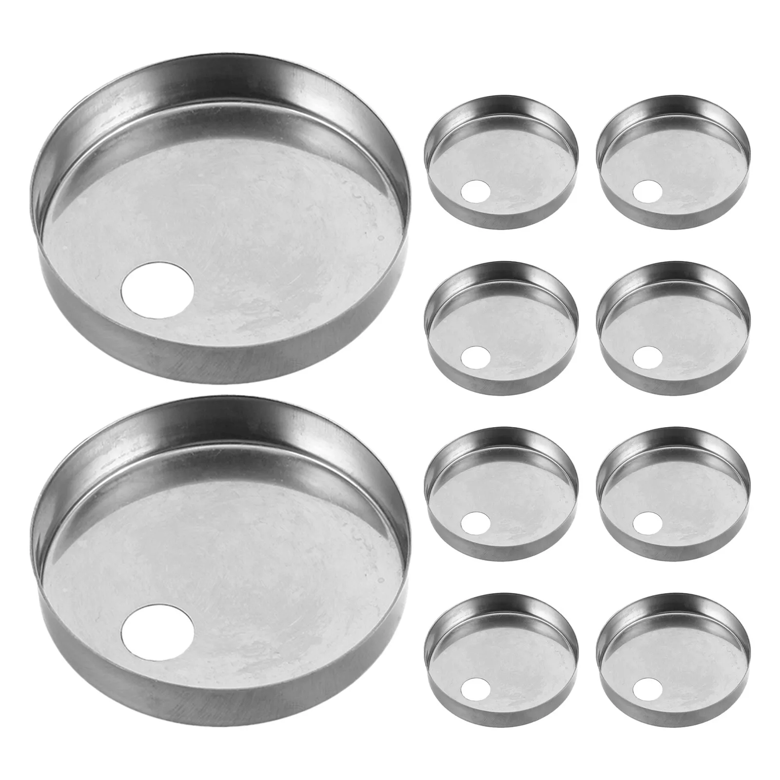 10pcs 변기 힌지 커버 60mm 직경 스테인레스 스틸 볼트 고정 장치 커버 욕실 변기 용 상단 장식 캡
