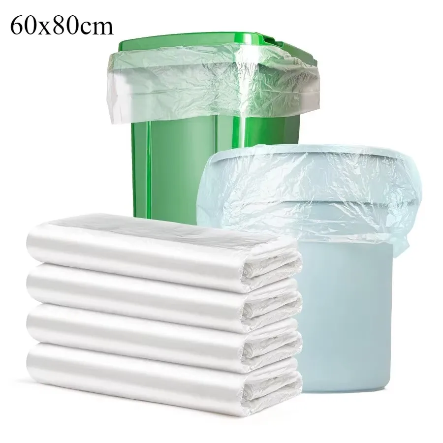 60x80cm 50pcs Clear Large Capacity Garbage Bag Transparent Thickened Disposable Big Trash Bags Kitchen can liner trash bags disposable trash bags garbage bags