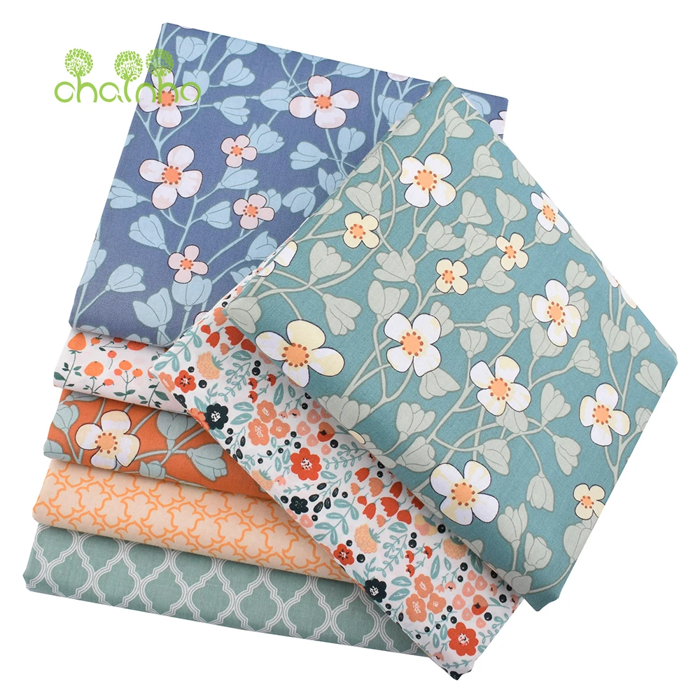 Chainho,Floral Series Printed Twill Cotton Fabric,Patchwork Clothes,DIY Sewing Quilting Home Textiles Material For Baby&Children