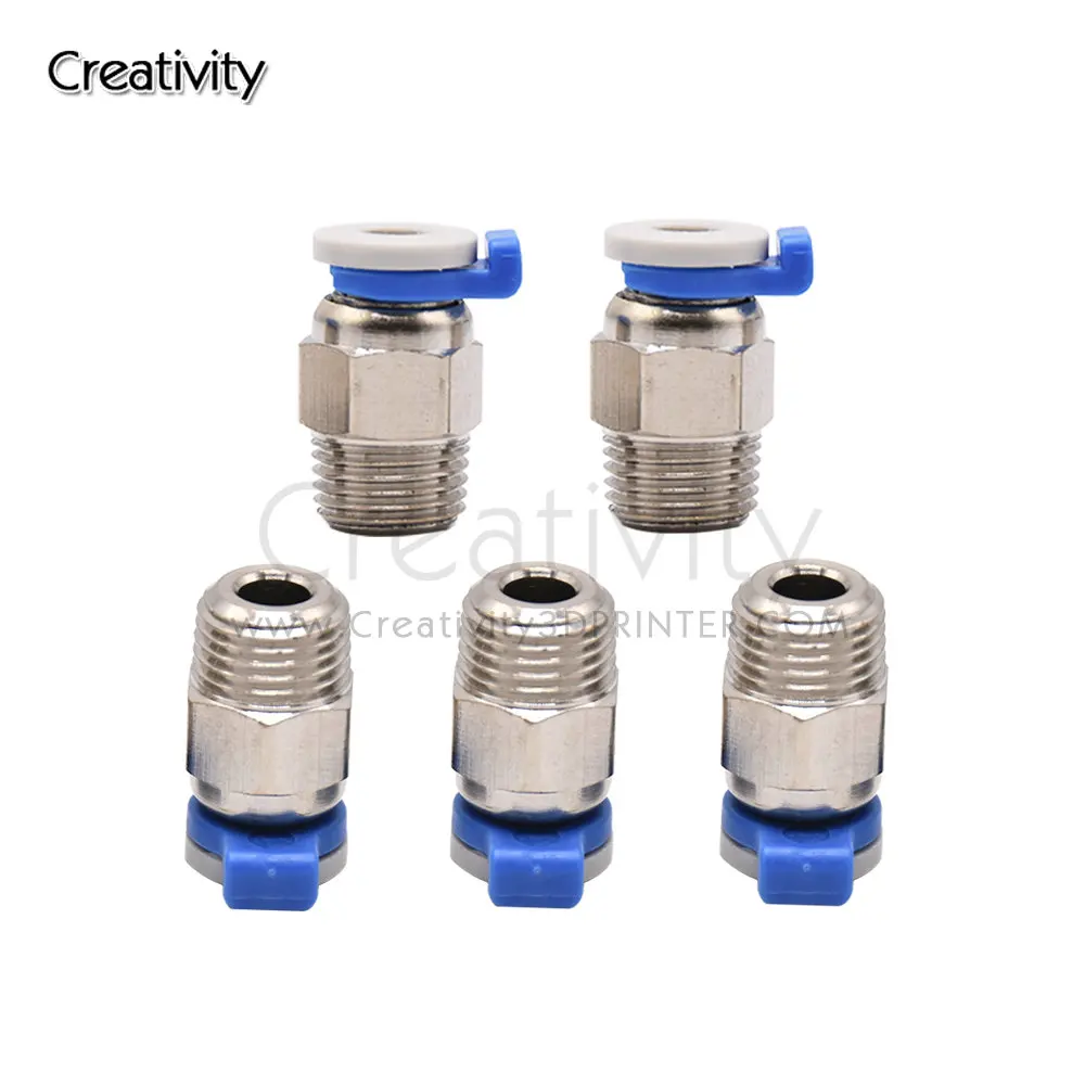 5PCS 3D Printer Pneumatic Connectors PC4-01 Remote For CR10 J-head MK8 1.75mm PTFE Tube Quick Coupler Fittings Hotend Part