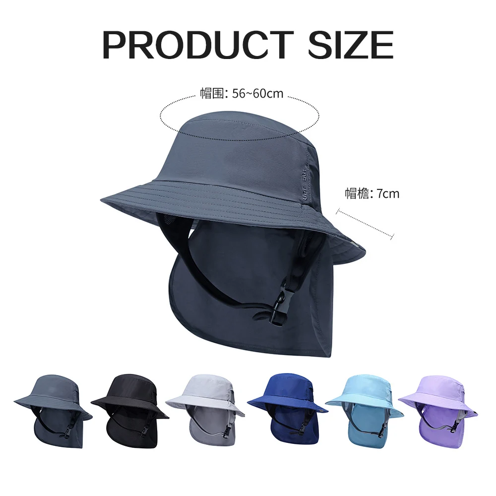 Stylish Solid-Color Sunscreen Hat Detachable With Buckle Strap Comfortable Breathable Sun Hat For Women Men Outdoor Traveling