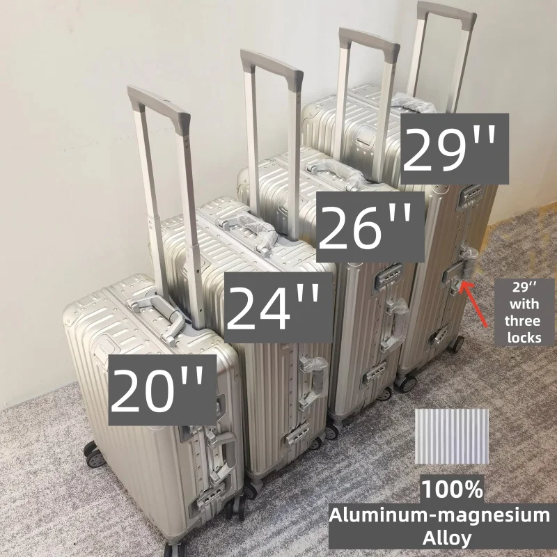 100% Aluminum-magnesium Alloy Travel Suitcase 3