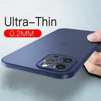 New 0.2MM Ultra Thin Matte PP Case For iphone 11 12 13 14 15 Pro X Xr Xs Max 13 mini 7 8 Plus SE 2020 Clear Hard PC Cover Cases