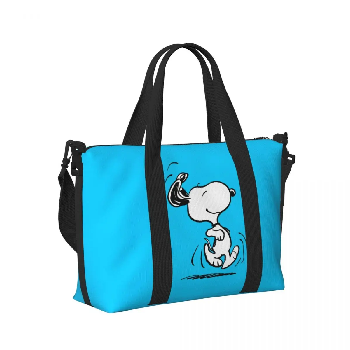 Custom Snoopys Happy Dance Tote Bag Women Large Capacity Cartoon Comic Dog Beach Gym Shoulder Travel Bag 3