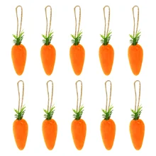 

10pcs Mini Simulation Foam Carrot Hanging Pendant Artificial Carrot Fake Fruit Vegetables Easter Ornament Home Party Photo Props