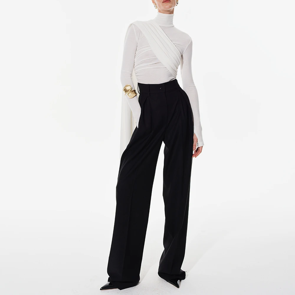 Kelly Solid Spliced Turtleneck Shirt 3