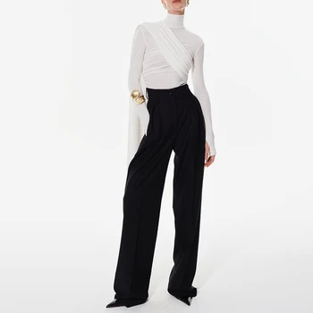 Kelly Solid Spliced Turtleneck Shirt 3