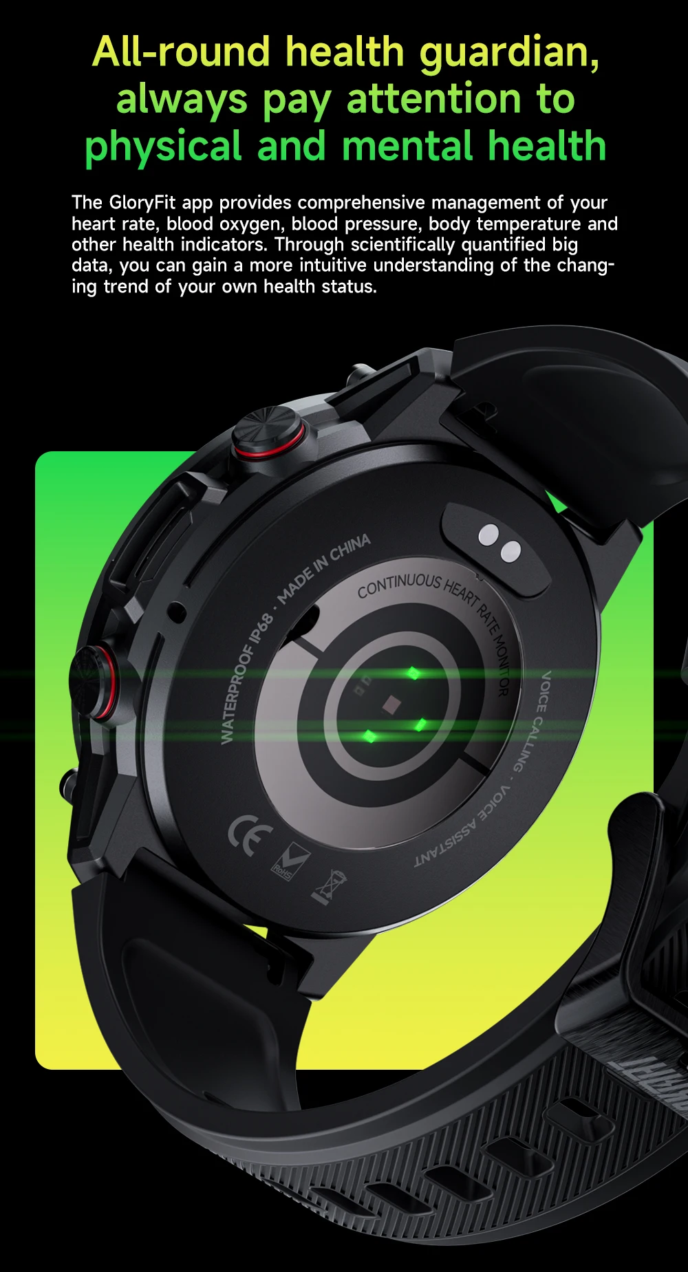 redonda, BT Calls, Fitness Tracker, Monitor de