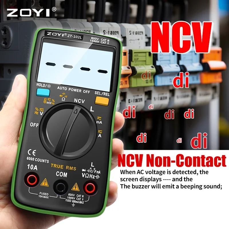 Digital Multimeter 6000 Counts Electrical Tester Transistor Meter Auto-range AC/DC Voltage Process Calibrator digital multimeter,multimeter tester