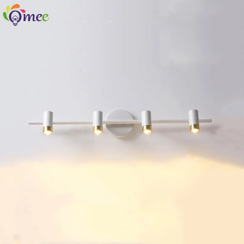 OMEE Nordic LED Mirror Headlight Modern White Simple Mirror Cabinet Wall Lights Bathroom Vanity Wall Lamp Spotlight Mirror lamps